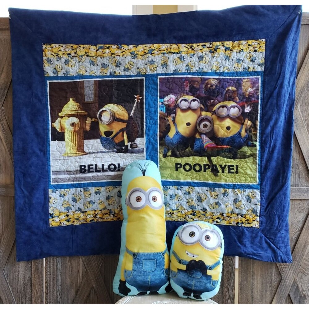 Minions Handmade Pillows Blanket 52 x 45 Set Kids Bob Kevin Stuart Despicable Me